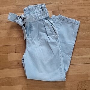 A New Day High Rise Paperbag Waist Pleated Denim Pants Jeans